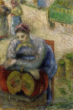  camille - marchand de citrouilles 1883 Camille Pissarro